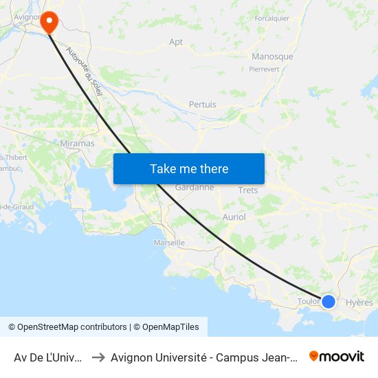 Av De L'Université to Avignon Université - Campus Jean-Henri Fabre map
