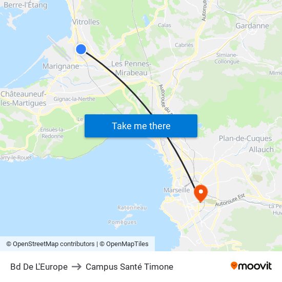 Bd De L'Europe to Campus Santé Timone map
