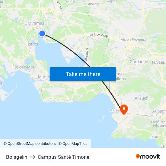 Boisgelin to Campus Santé Timone map