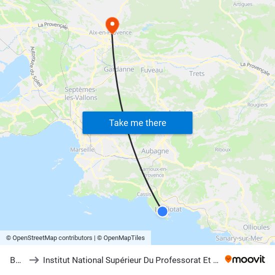Bucelle to Institut National Supérieur Du Professorat Et De L'Éducation (Site D'Aix-En-Provence) map