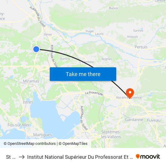St Véran to Institut National Supérieur Du Professorat Et De L'Éducation (Site D'Aix-En-Provence) map