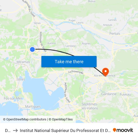 Diane to Institut National Supérieur Du Professorat Et De L'Éducation (Site D'Aix-En-Provence) map