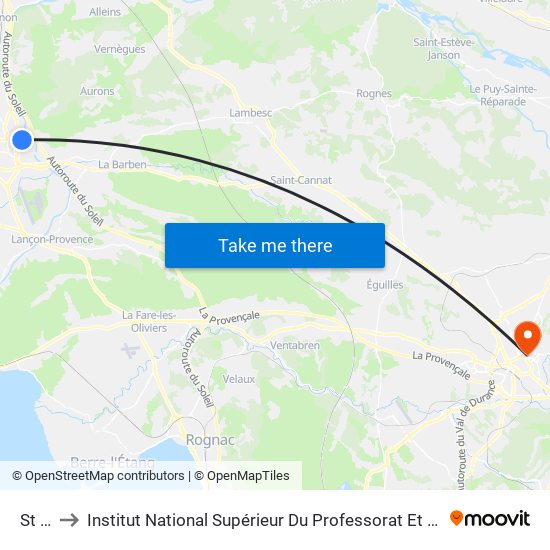 St Léon to Institut National Supérieur Du Professorat Et De L'Éducation (Site D'Aix-En-Provence) map