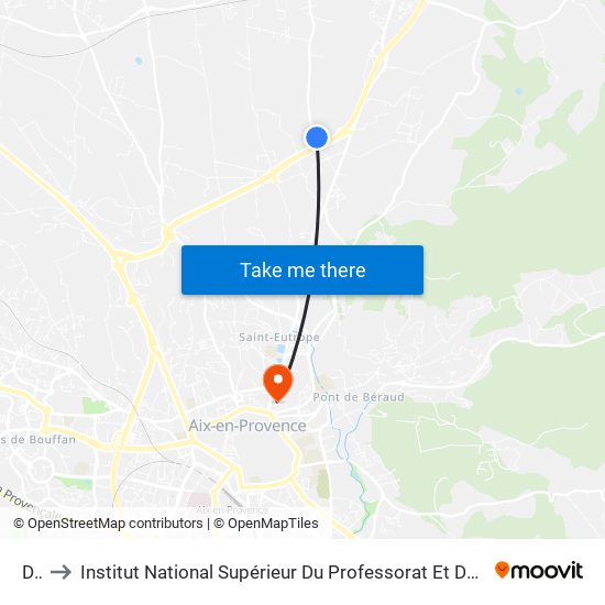 D17 to Institut National Supérieur Du Professorat Et De L'Éducation (Site D'Aix-En-Provence) map