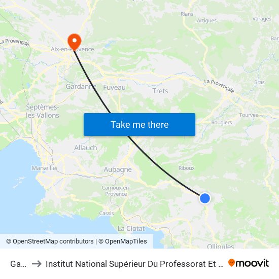 Garenne to Institut National Supérieur Du Professorat Et De L'Éducation (Site D'Aix-En-Provence) map