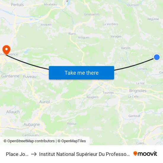 Place Joseph Sigaud to Institut National Supérieur Du Professorat Et De L'Éducation (Site D'Aix-En-Provence) map