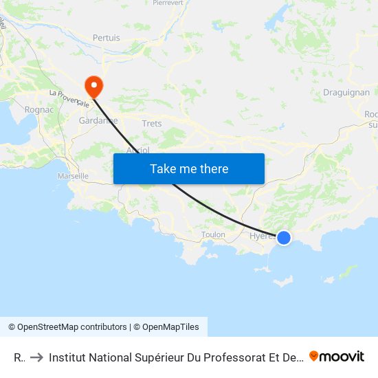 Rey to Institut National Supérieur Du Professorat Et De L'Éducation (Site D'Aix-En-Provence) map