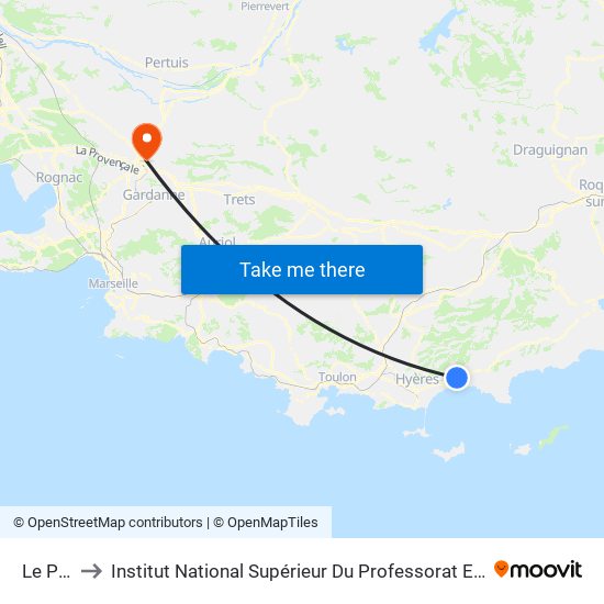 Le Pansard to Institut National Supérieur Du Professorat Et De L'Éducation (Site D'Aix-En-Provence) map