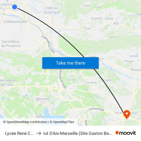 Lycée René Char to Iut D'Aix-Marseille (Site Gaston Berger) map