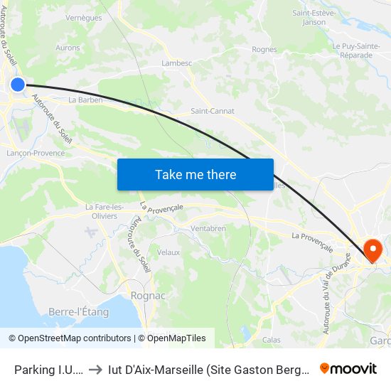 Parking I.U.T. to Iut D'Aix-Marseille (Site Gaston Berger) map