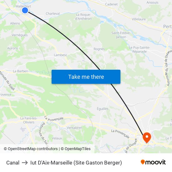 Canal to Iut D'Aix-Marseille (Site Gaston Berger) map