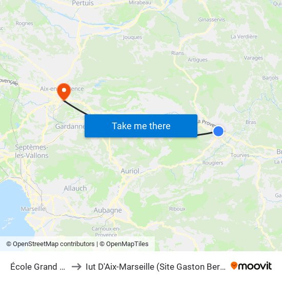 École Grand Pin to Iut D'Aix-Marseille (Site Gaston Berger) map