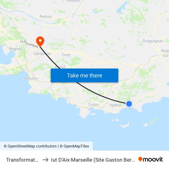 Transformateur to Iut D'Aix-Marseille (Site Gaston Berger) map