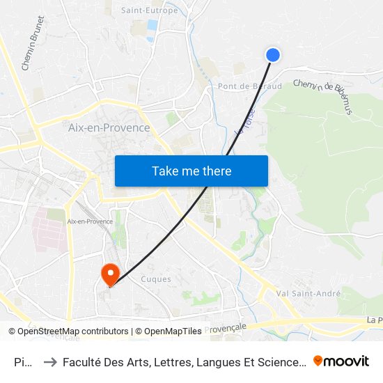 Pinette to Faculté Des Arts, Lettres, Langues Et Sciences Humaines - Site Schuman map