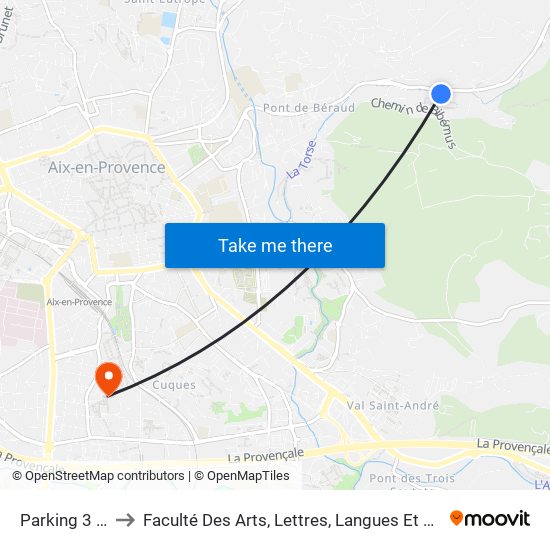 Parking 3 Bons Dieux to Faculté Des Arts, Lettres, Langues Et Sciences Humaines - Site Schuman map