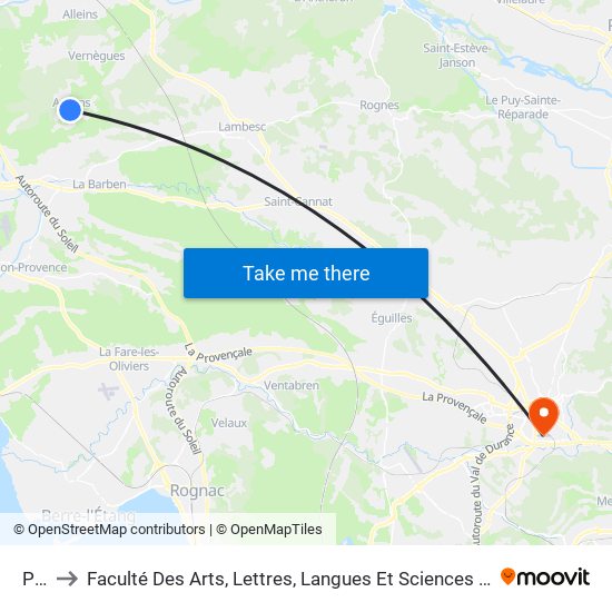 Parc to Faculté Des Arts, Lettres, Langues Et Sciences Humaines - Site Schuman map