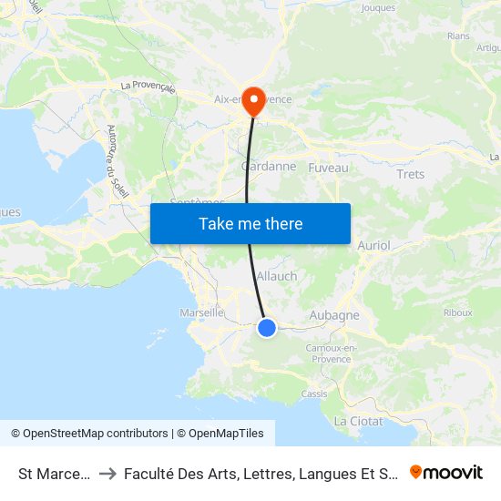 St Marcel Cavaillon to Faculté Des Arts, Lettres, Langues Et Sciences Humaines - Site Schuman map