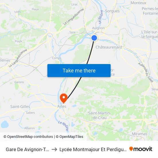 Gare De Avignon-Tgv to Lycée Montmajour Et Perdiguier map