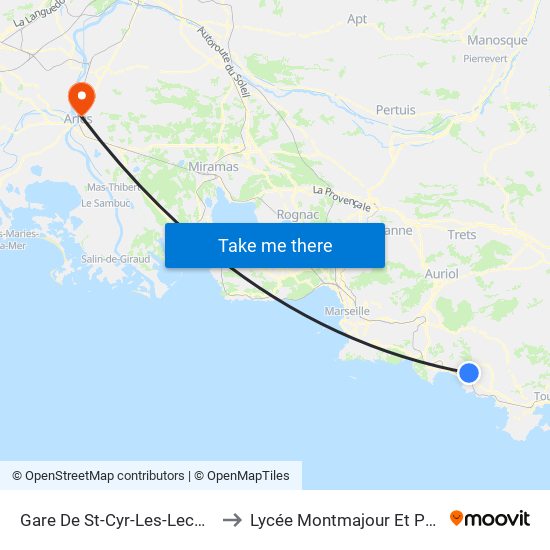 Gare De St-Cyr-Les-Lecq.La-Cad. to Lycée Montmajour Et Perdiguier map