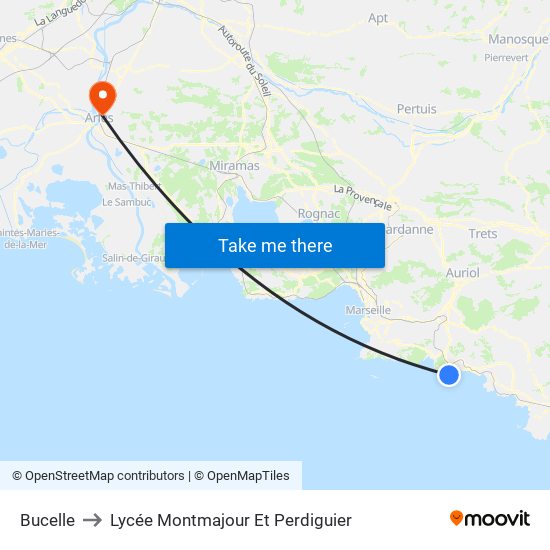 Bucelle to Lycée Montmajour Et Perdiguier map