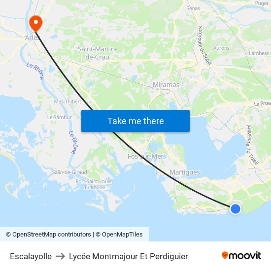 Escalayolle to Lycée Montmajour Et Perdiguier map