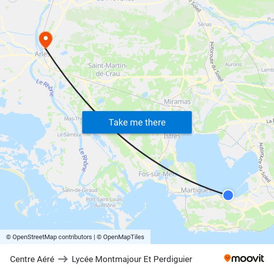 Centre Aéré to Lycée Montmajour Et Perdiguier map