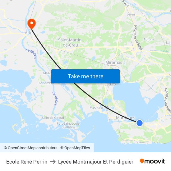 Ecole René Perrin to Lycée Montmajour Et Perdiguier map