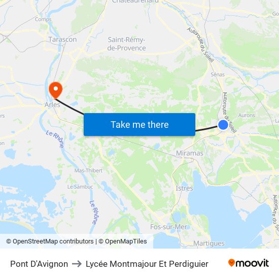 Pont D'Avignon to Lycée Montmajour Et Perdiguier map