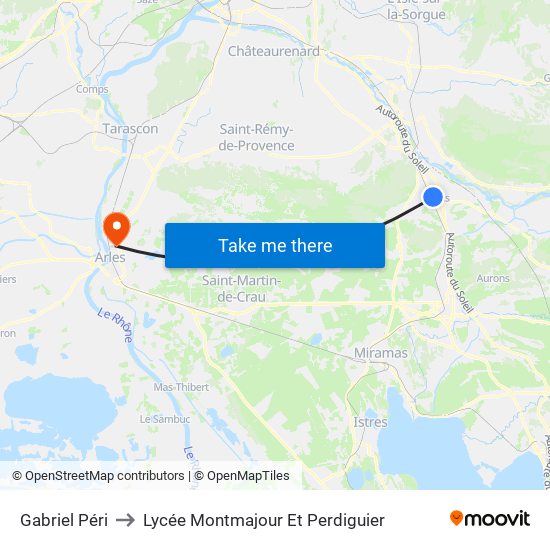 Gabriel Péri to Lycée Montmajour Et Perdiguier map