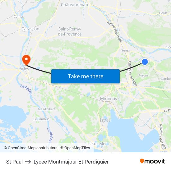 St Paul to Lycée Montmajour Et Perdiguier map