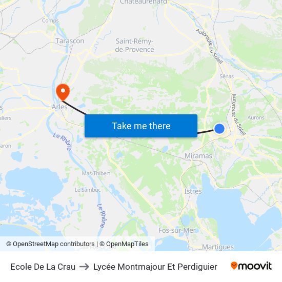 Ecole De La Crau to Lycée Montmajour Et Perdiguier map