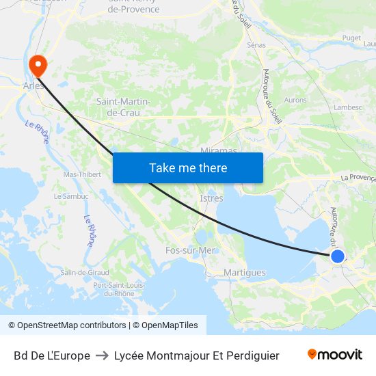 Bd De L'Europe to Lycée Montmajour Et Perdiguier map