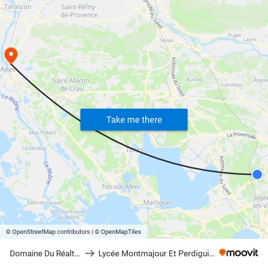 Domaine Du Réaltor to Lycée Montmajour Et Perdiguier map