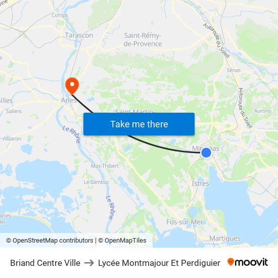 Briand Centre Ville to Lycée Montmajour Et Perdiguier map
