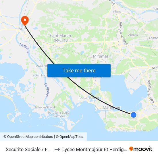 Sécurité Sociale / Ferry to Lycée Montmajour Et Perdiguier map