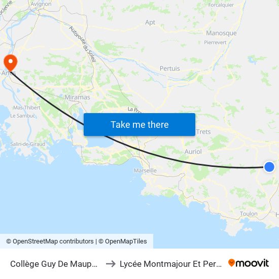 Collège Guy De Maupassant to Lycée Montmajour Et Perdiguier map