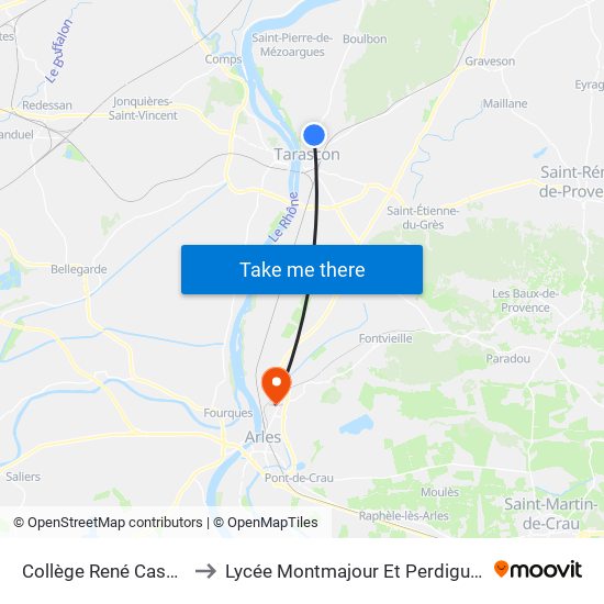 Collège René Cassin to Lycée Montmajour Et Perdiguier map