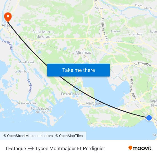 L'Estaque to Lycée Montmajour Et Perdiguier map