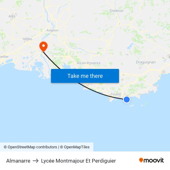 Almanarre to Lycée Montmajour Et Perdiguier map
