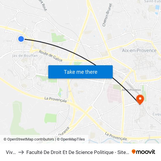 Vives to Faculté De Droit Et De Science Politique - Site Schuman map