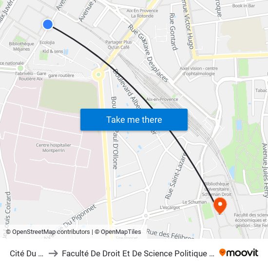 Cité Du Livre to Faculté De Droit Et De Science Politique - Site Schuman map
