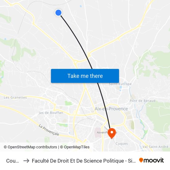 Country to Faculté De Droit Et De Science Politique - Site Schuman map