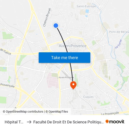 Hôpital Tamaris to Faculté De Droit Et De Science Politique - Site Schuman map