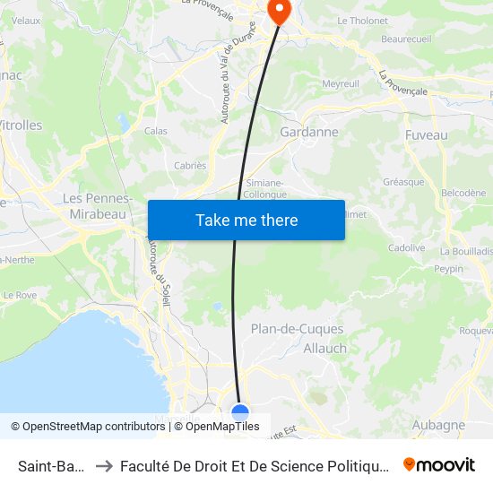 Saint-Barnabé to Faculté De Droit Et De Science Politique - Site Schuman map