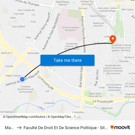 Martin to Faculté De Droit Et De Science Politique - Site Schuman map