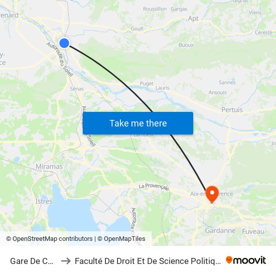 Gare De Cavaillon to Faculté De Droit Et De Science Politique - Site Schuman map