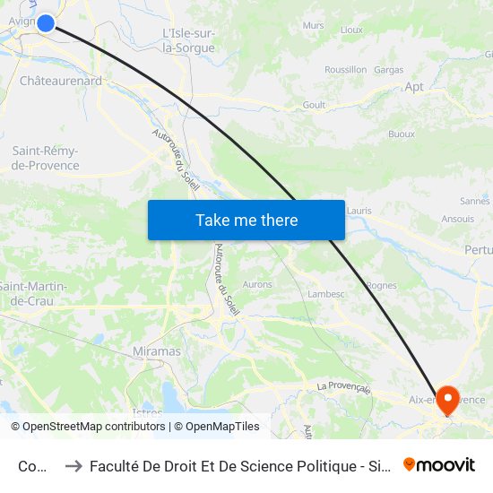 Combe to Faculté De Droit Et De Science Politique - Site Schuman map