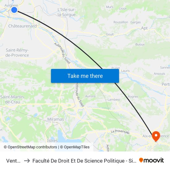 Ventoux to Faculté De Droit Et De Science Politique - Site Schuman map