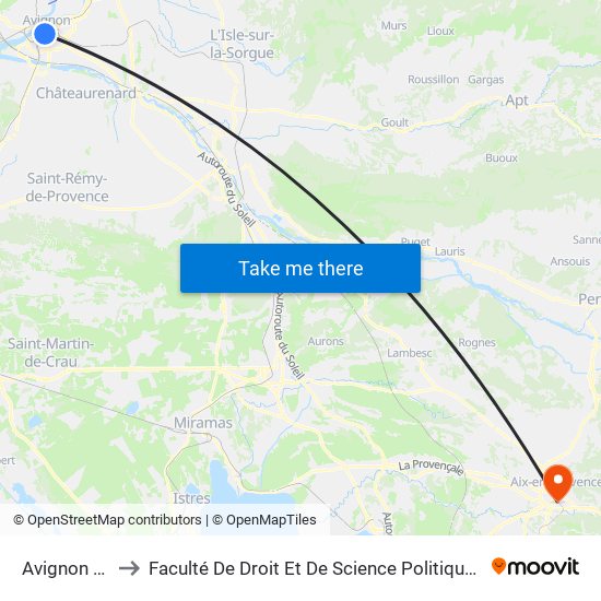 Avignon Poste to Faculté De Droit Et De Science Politique - Site Schuman map