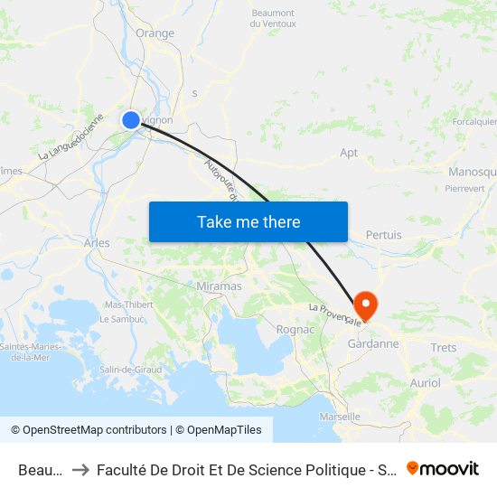 Beaulieu to Faculté De Droit Et De Science Politique - Site Schuman map